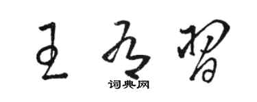 駱恆光王有習草書個性簽名怎么寫