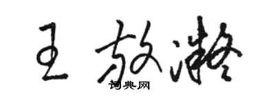 駱恆光王放凝草書個性簽名怎么寫