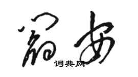 駱恆光閻安草書個性簽名怎么寫