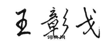 駱恆光王彰戈行書個性簽名怎么寫