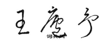 駱恆光王廬予草書個性簽名怎么寫