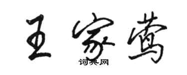 駱恆光王家鶯行書個性簽名怎么寫