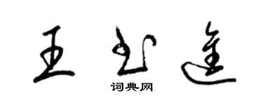 梁錦英王書進草書個性簽名怎么寫
