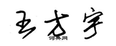 朱錫榮王方宇草書個性簽名怎么寫