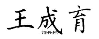 丁謙王成育楷書個性簽名怎么寫
