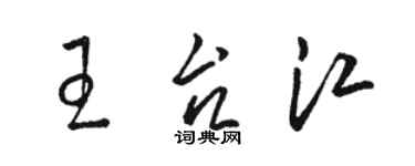 駱恆光王台江草書個性簽名怎么寫