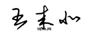 朱錫榮王來北草書個性簽名怎么寫