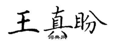丁謙王真盼楷書個性簽名怎么寫