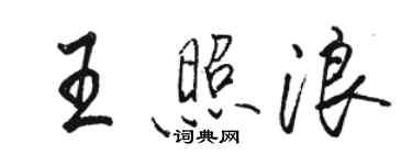 駱恆光王照浪行書個性簽名怎么寫