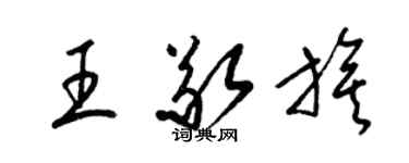 梁錦英王敬旗草書個性簽名怎么寫