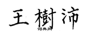 何伯昌王樹沛楷書個性簽名怎么寫