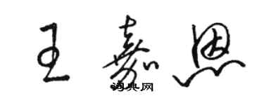 駱恆光王嘉恩草書個性簽名怎么寫