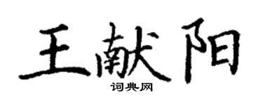 丁謙王獻陽楷書個性簽名怎么寫