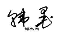 朱錫榮韓墨草書個性簽名怎么寫