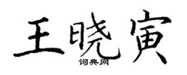 丁謙王曉寅楷書個性簽名怎么寫