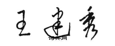 駱恆光王建秀草書個性簽名怎么寫