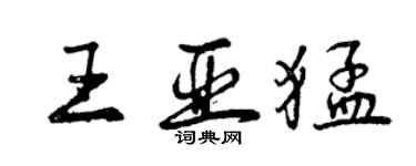 曾慶福王亞猛行書個性簽名怎么寫
