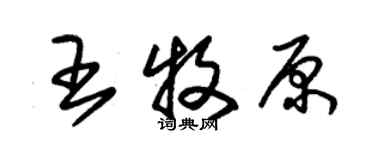 朱錫榮王牧原草書個性簽名怎么寫