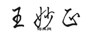 駱恆光王妙正行書個性簽名怎么寫