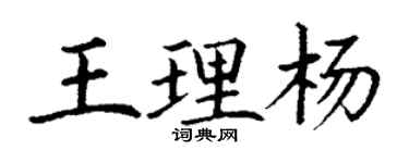 丁謙王理楊楷書個性簽名怎么寫