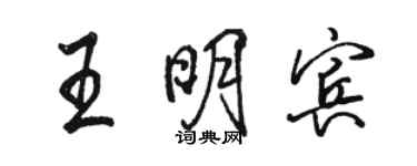駱恆光王明賓行書個性簽名怎么寫
