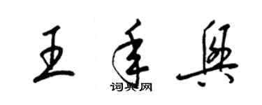 梁錦英王年興草書個性簽名怎么寫