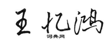 駱恆光王憶鴻行書個性簽名怎么寫