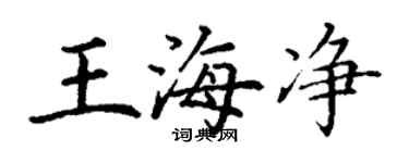丁謙王海淨楷書個性簽名怎么寫