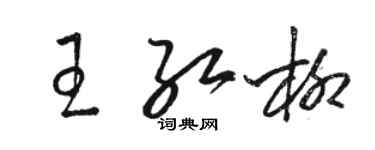 駱恆光王紅柳草書個性簽名怎么寫