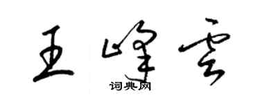 梁錦英王峰雲草書個性簽名怎么寫