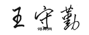 駱恆光王守勤行書個性簽名怎么寫