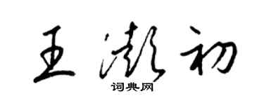 梁錦英王澎初草書個性簽名怎么寫