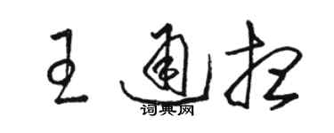 駱恆光王通想草書個性簽名怎么寫