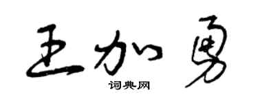 曾慶福王加勇草書個性簽名怎么寫