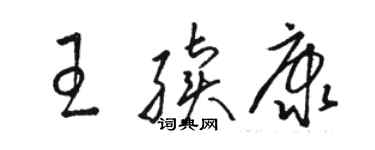 駱恆光王續康草書個性簽名怎么寫