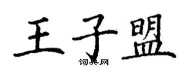 丁謙王子盟楷書個性簽名怎么寫