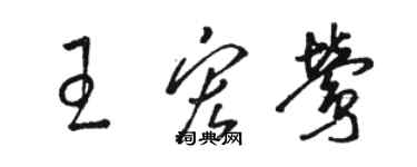 駱恆光王宏鶯草書個性簽名怎么寫