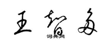 梁錦英王智多草書個性簽名怎么寫