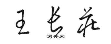 駱恆光王長莊草書個性簽名怎么寫