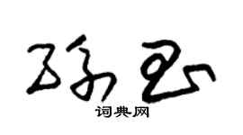 朱錫榮孫昌草書個性簽名怎么寫