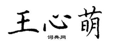 丁謙王心萌楷書個性簽名怎么寫