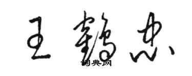 駱恆光王鶴忠草書個性簽名怎么寫