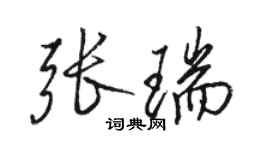 駱恆光張瑞行書個性簽名怎么寫