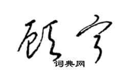 梁錦英顧寧草書個性簽名怎么寫