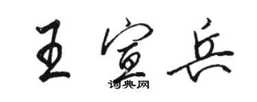 駱恆光王宣兵行書個性簽名怎么寫