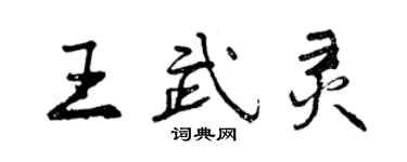 曾慶福王武靈行書個性簽名怎么寫