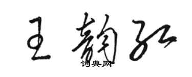 駱恆光王韻紅草書個性簽名怎么寫