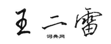 駱恆光王二雷行書個性簽名怎么寫