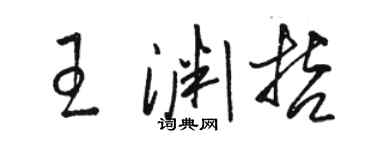 駱恆光王淵哲草書個性簽名怎么寫