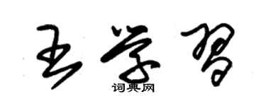 朱錫榮王學習草書個性簽名怎么寫